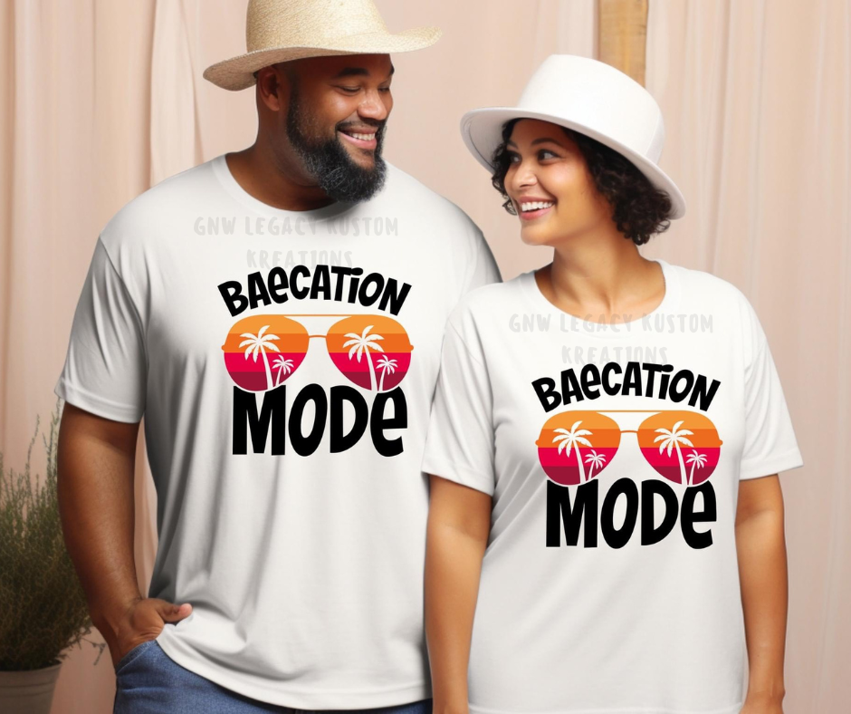 Baecation Mode (Black Print), Uni-Sex T-Shirt