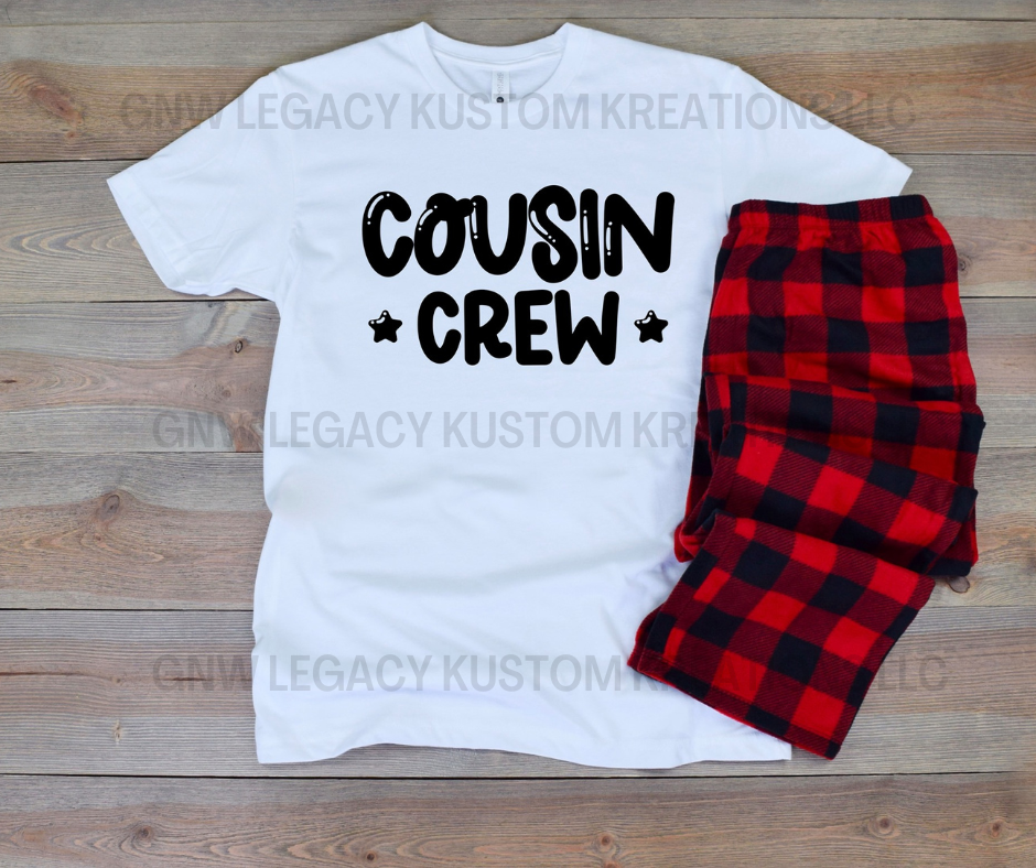 Cousin Crew (Black Print), Family T-Shirt